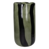 VASE NES GLASS GREEN BLACK